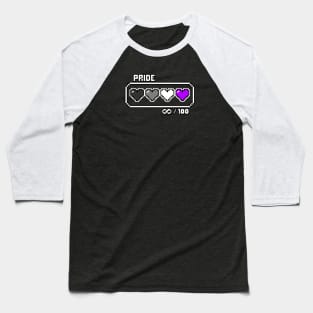 Asexual Pride Videogame Life Bar Hearts Baseball T-Shirt